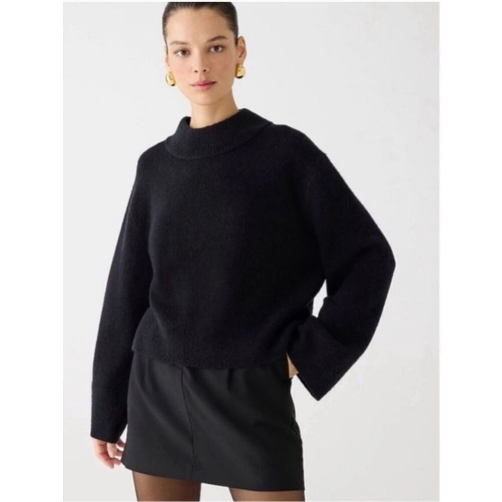 J.Crew Chunky Crewneck Sweater in Supersoft Yarn Black XS